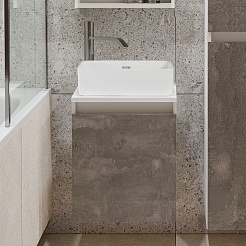 Runo Мебель для ванной Бари 40 R Duo подвесная железный камень/белая – фотография-3